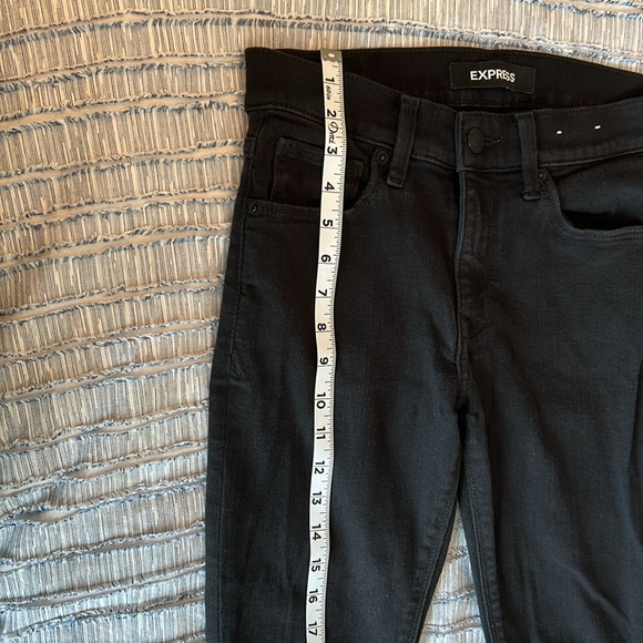 Express Stretch Black Jean Legging Mid Rise Size 4R - Picture 10 of 11